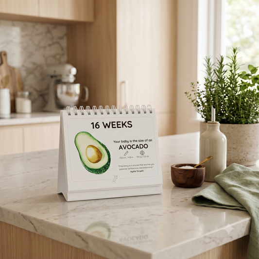 calendar on kitchen bench